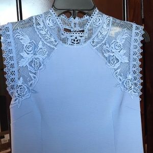 Francesca’s baby blue high neck dress